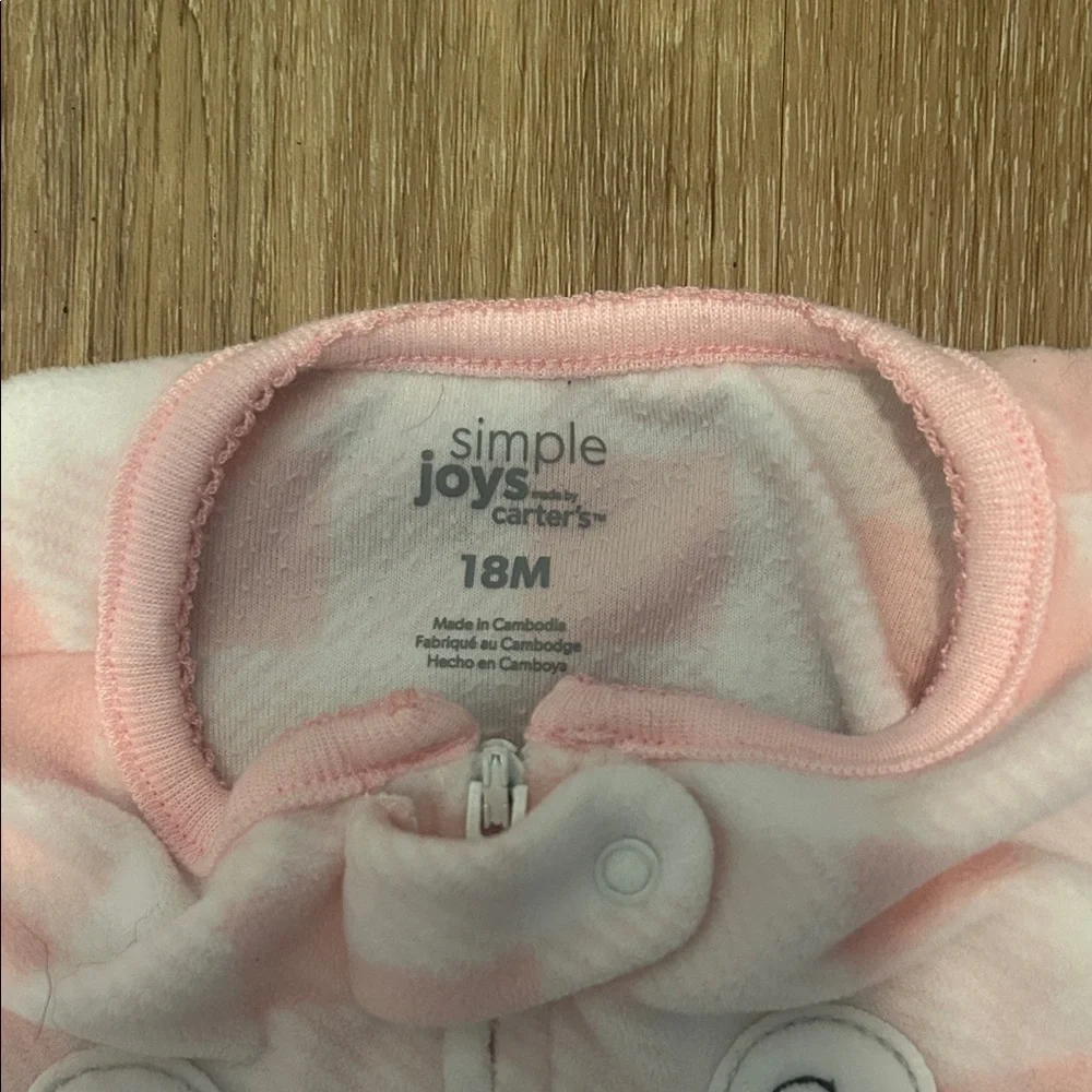 Carter's Pink and White Checkered Footie with Bear